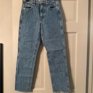 SLVRLAKE High Rise Straight Leg Jeans - Light Blue